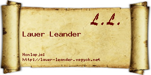 Lauer Leander névjegykártya